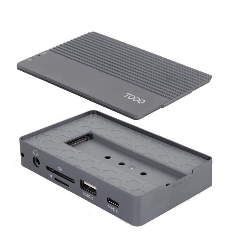 Estação de Ligação USB Tipo C Tooq Tqe-2242g / Ranhura para SSD M.2 / 1xhdmi / 1xrj45 / 1xusb / 1xu…
