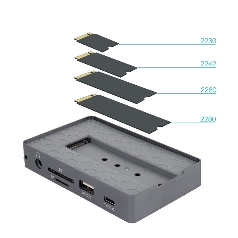 Estação de Ligação USB Tipo C Tooq Tqe-2242g / Ranhura para SSD M.2 / 1xhdmi / 1xrj45 / 1xusb / 1xu…