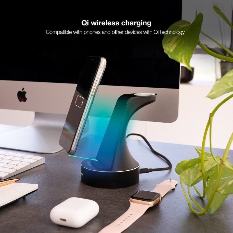 Base de Carregamento sem Fios para Apple Watch, Iphone e Smartphone Tooq TQCD02W