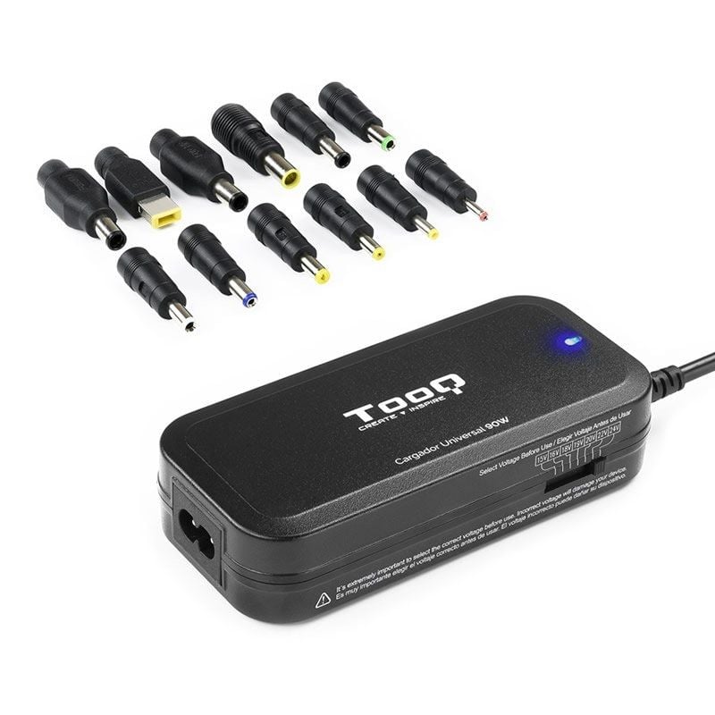Carregador para Computador Portátil Tooq Tqlc-90bs02m / 90W / Manual / 12 Conectores / Tensão 15-24…