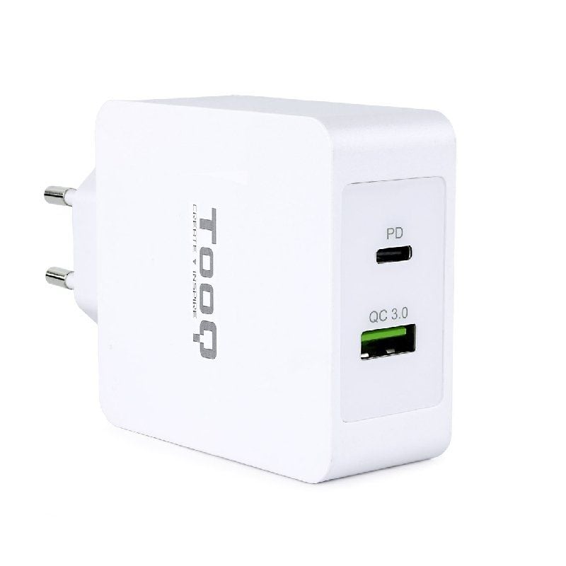 Carregador de Parede Tooq Tqwc-2sc03wt / 1xusb Tipo C / 1xusb / 48W