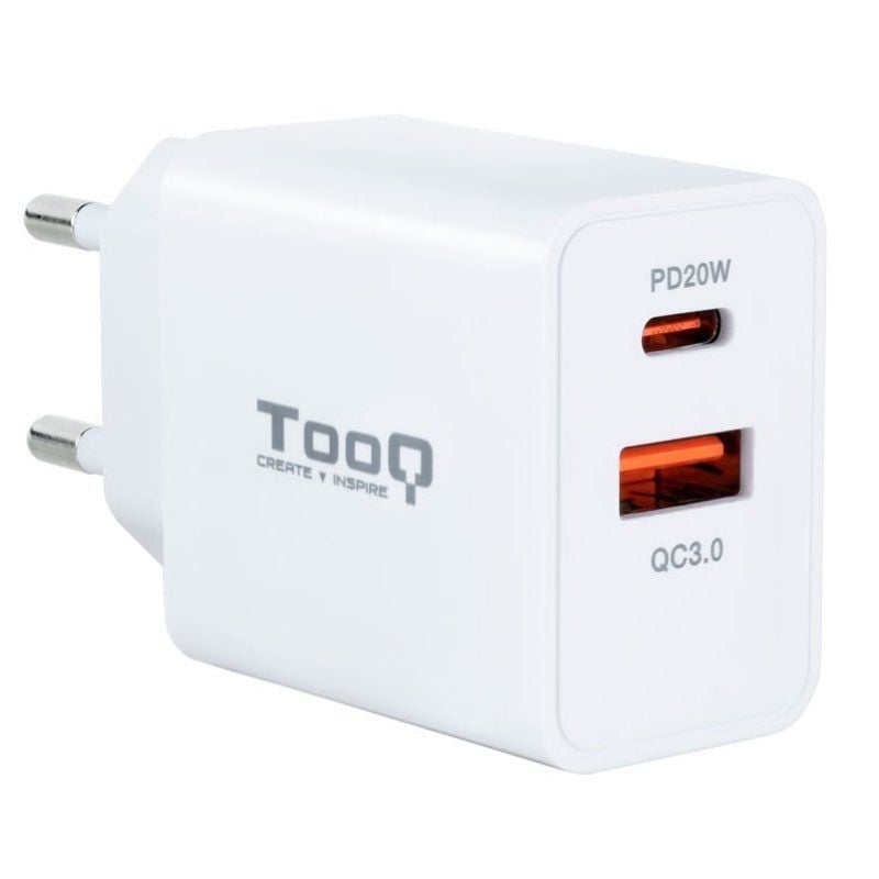 Carregador de Parede Tooq Tqwc-2sc04wt / 1xusb Tipo C / 1xusb / 20W