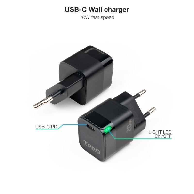 Carregador de Parede Tooq Tqwc-pd20 / 1xusb Type-c / 20W