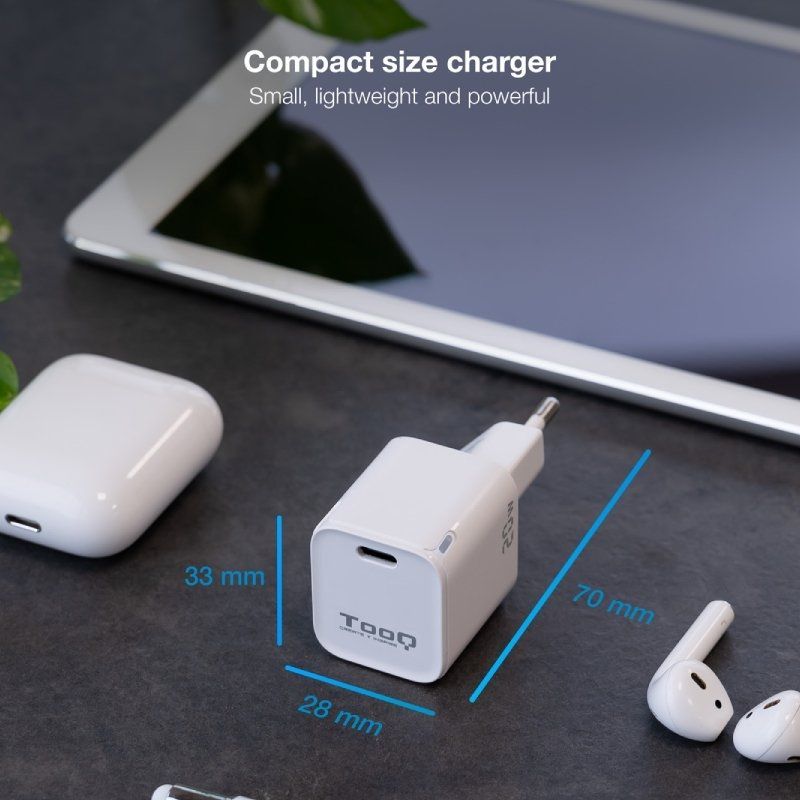 Carregador de Parede Tooq Tqwc-pd20wt / 1xusb Type-c / 20W / Branco