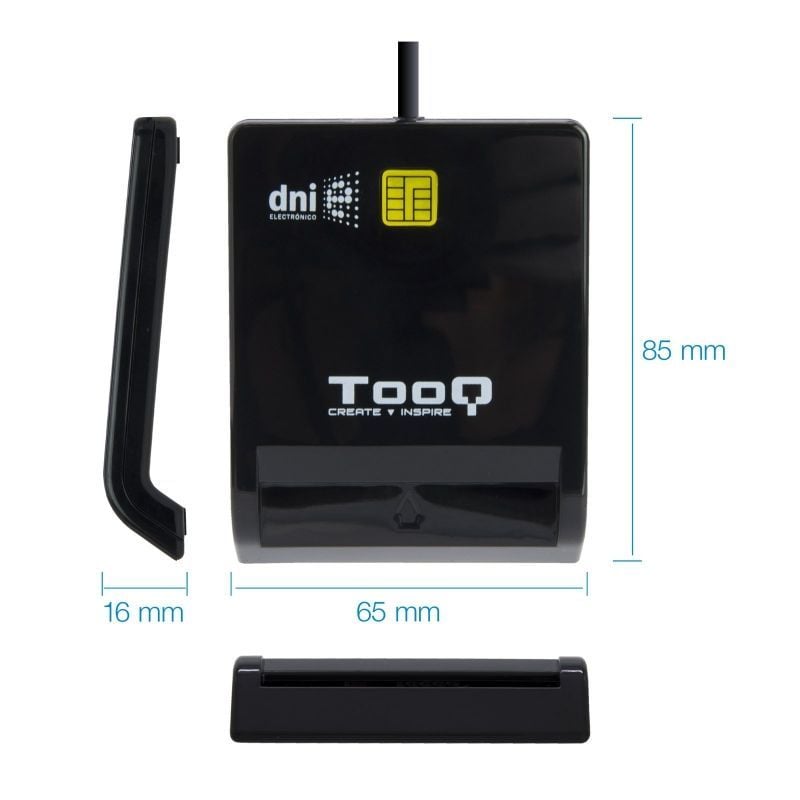 Leitor de Cartão de Cidadão Tooq Tqr-210b / USB 2.0 / Preto