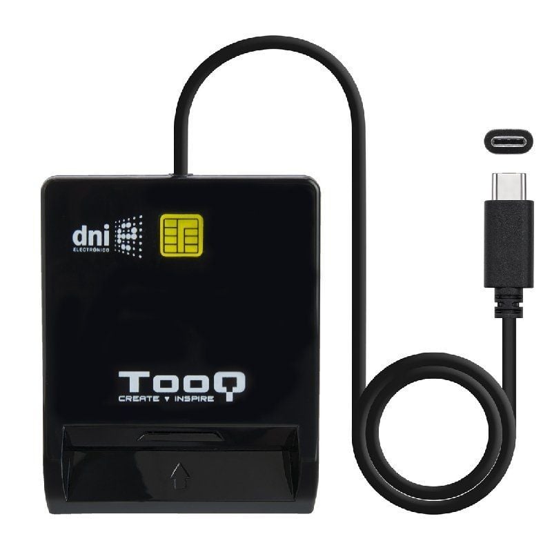 Leitor de Cartão de Cidadão Tooq Tqr-211b / USB Tipo C / Preto