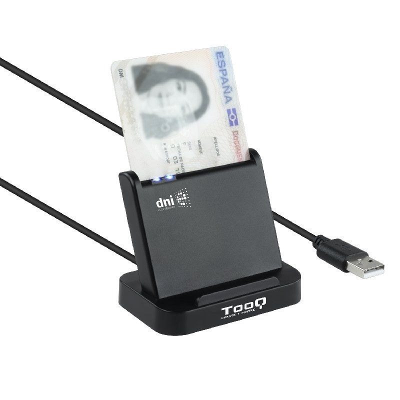 Leitor de Cartão de Cidadão Tooq Tqr-220b / USB 2.0 / Preto