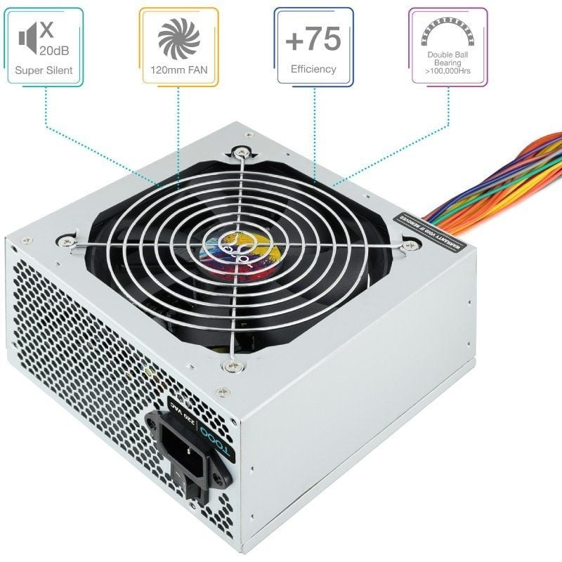 Fonte de Alimentação Tooq Tqapolo-550sp / 550W / Ventoinha de 12cm