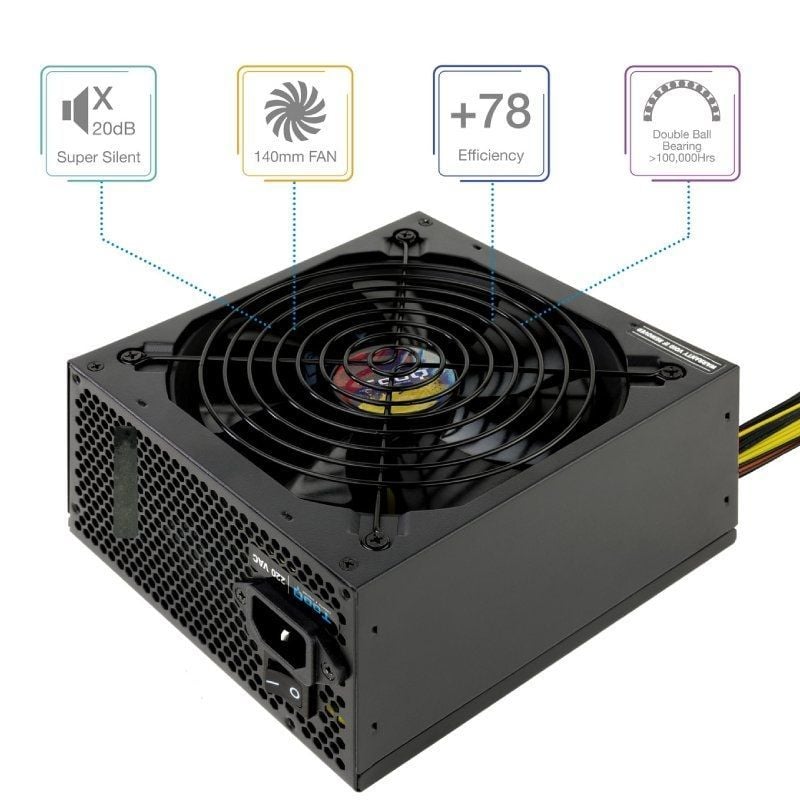 Fonte de Alimentação Tooq Tqapolo-650sp / 650W / Ventoinha de 14cm