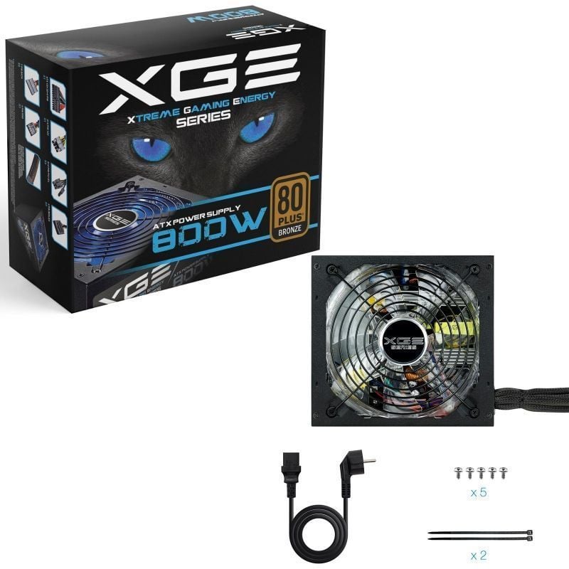 Fonte de Alimentação Tooq Tqxgeii-800sap / 800W / Ventilador de 14cm / 80 Plus Bronze