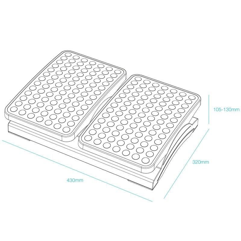 Apoio de Pés Ajustável / Inclinável Tooq Tqfr0604-b / 430 X 320 X 105-130 Mm