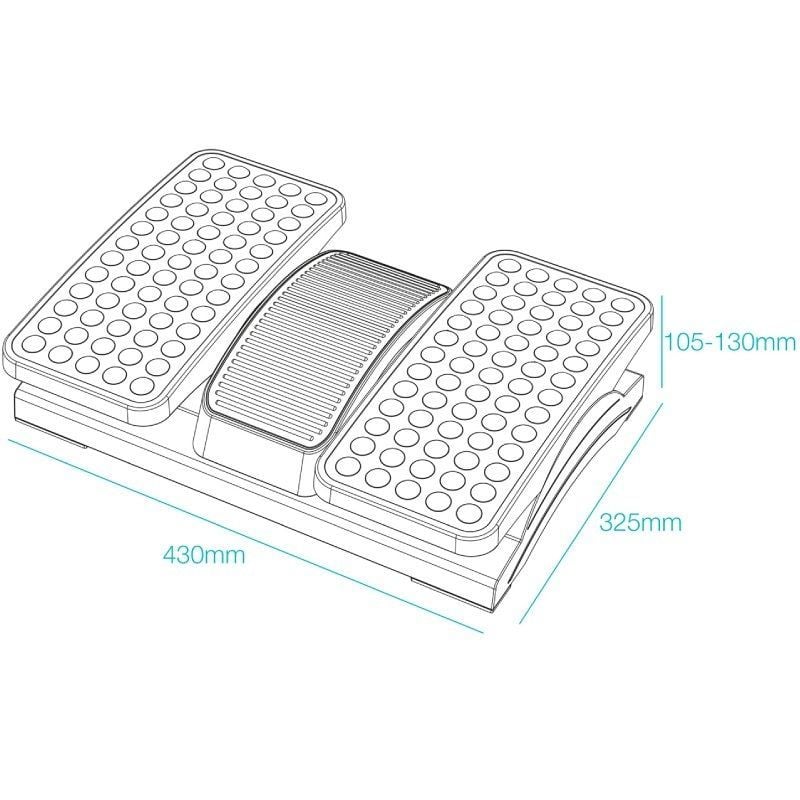 Apoio de Pés Ajustável / Inclinável Tooq Tqfr0605-b / 430 X 320 X 105-130 Mm