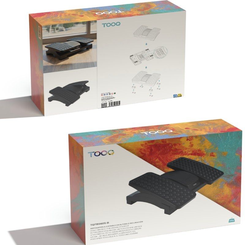Apoio de Pés Ajustável / Inclinável Tooq Tqfr0605-b / 430 X 320 X 105-130 Mm
