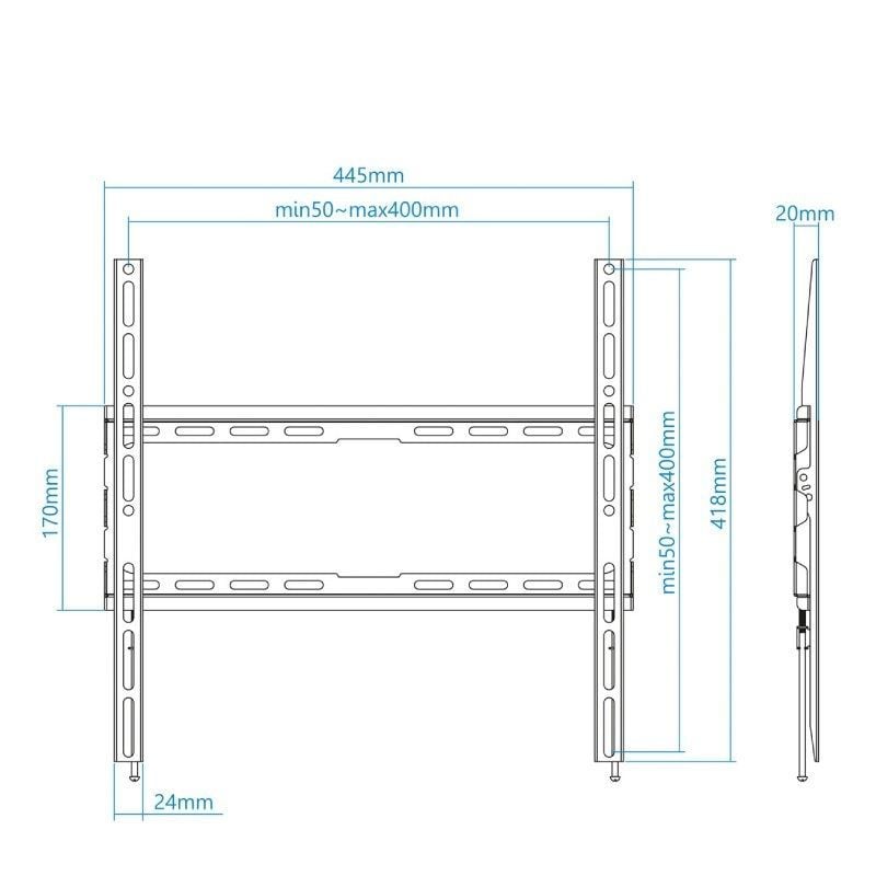 Suporte de Parede Fixo Tooq Lp1070f-b Tooq Lp1070f-b para Televisores de 32-70" / Até 45kg