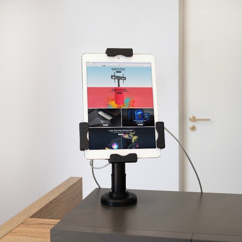 Tooq TQTDS0812 Suporte de Mesa / Parede para Smartphone / Tablet / Antirroubo / Preto
