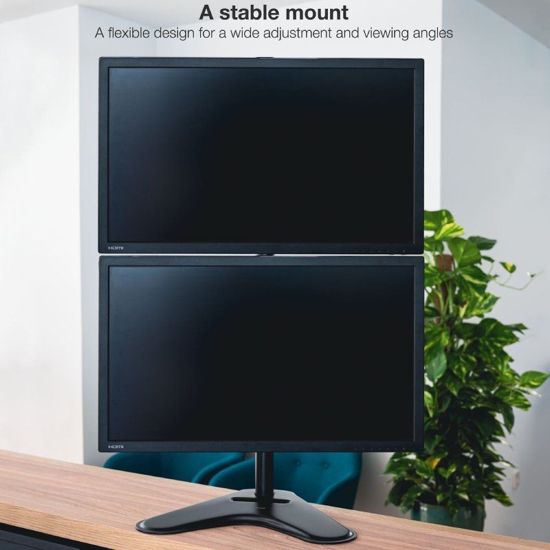 Tooq Db1703tnv-b Suporte de Monitor de Secretária para 2 Monitores / Giratório / Inclinado / Até 9kg