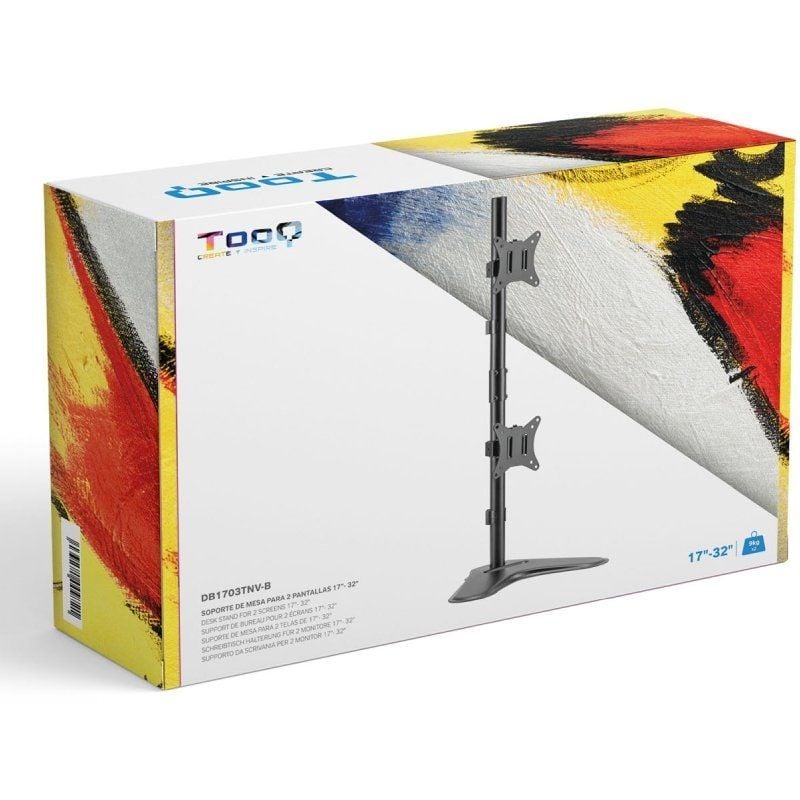 Tooq Db1703tnv-b Suporte de Monitor de Secretária para 2 Monitores / Giratório / Inclinado / Até 9kg
