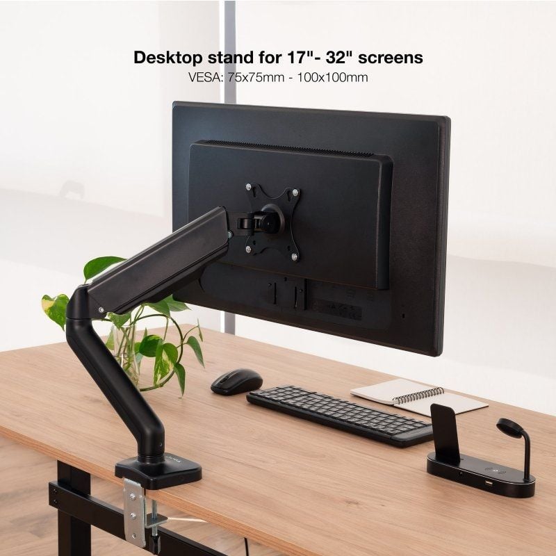 Tooq Db5032tnr-b Suporte de Mesa para Monitor / Giratório / Inclinado / Até 9kg