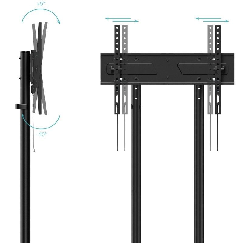 Tooq Kefrén Fs1150m-b Suporte de Chão Inclinável com Rodízios para Televisores de 37-70" / Até 70kg