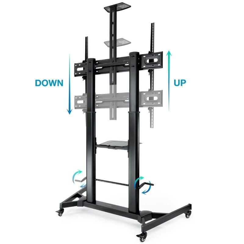 Tooq Fs20400hm-b Suporte de Chão Inclinável / Ajustável com Rodízios para Televisores de 60-100" /…