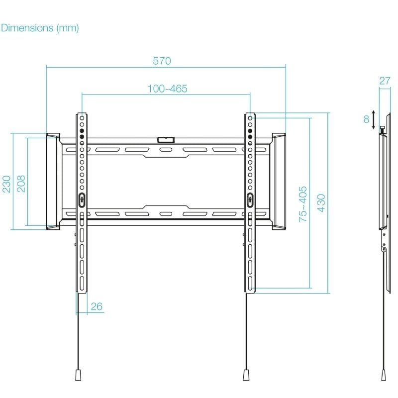 Tooq Lp1073f-b Suporte de Parede Fixo Tooq Lp1073f-b para Televisores de 32-70" / Até 75kg