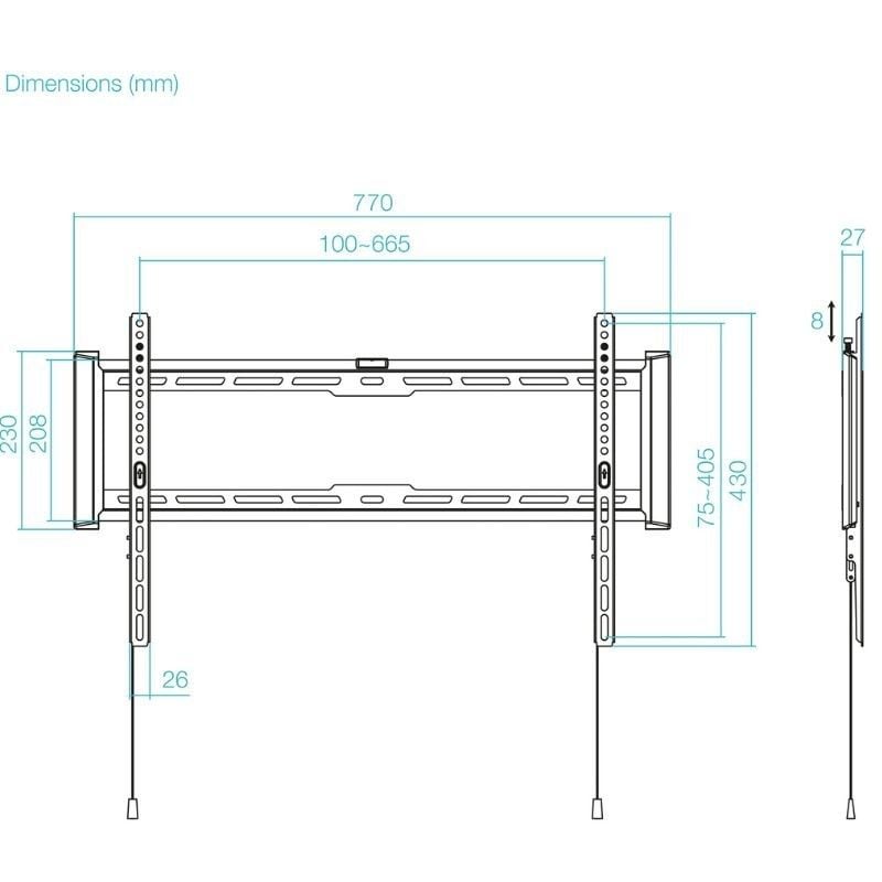 Suporte de Montagem Na Parede Tooq Lp1083f-b para Televisores de 37-80" / Até 75kg