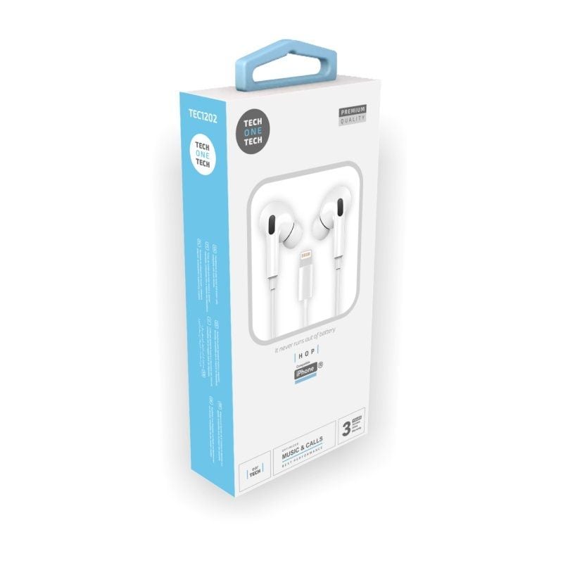 Tech One Tech Eartech HOP TEC1202 Auscultadores Intra-auriculares / com Microfone / Lightning / Bra…