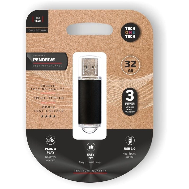Unidade Flash Tech One Tech Basic USB 2.0 32GB / Preto
