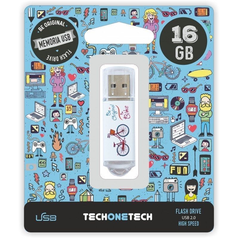 Unidade Flash USB 2.0 Tech One Tech Be Bike USB 2.0 de 16 GB