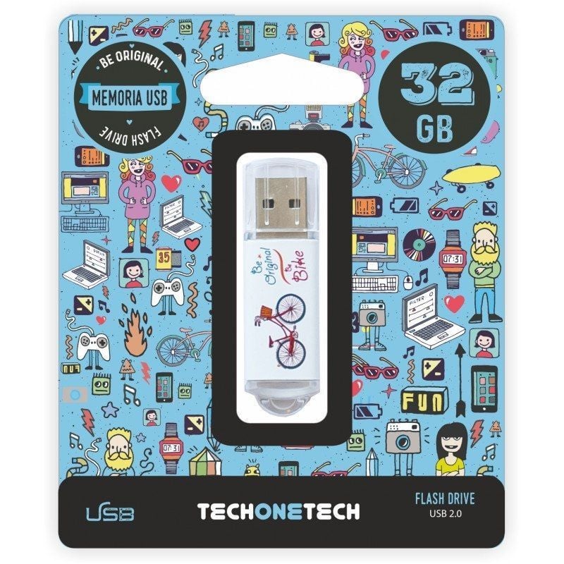 Unidade Flash USB 2.0 Tech One Tech Be Bike de 32 GB