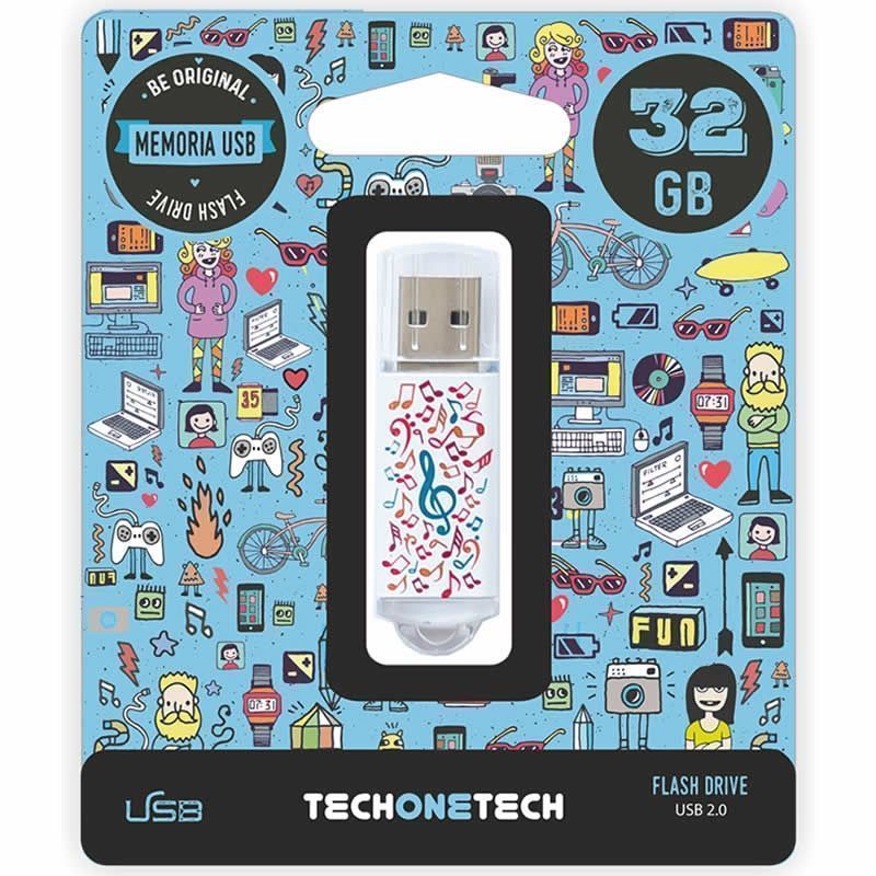 Unidade Flash Tech One Tech Music Dream USB 2.0 de 32 GB
