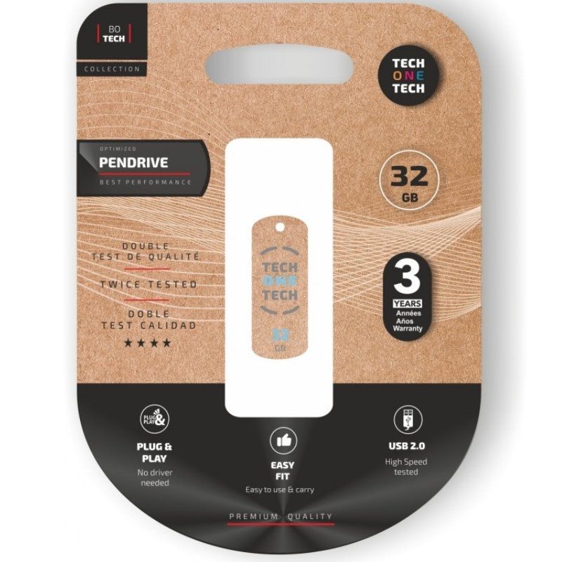 Unidade Flash USB 2.0 Tech One Tech Pro Smart Clip Tech de 32 GB