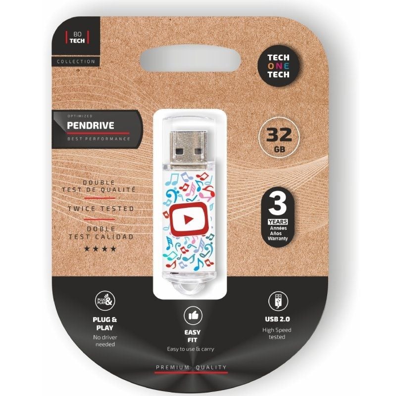 Unidade Flash USB 2.0 Tech One Tech Video Dream 32GB