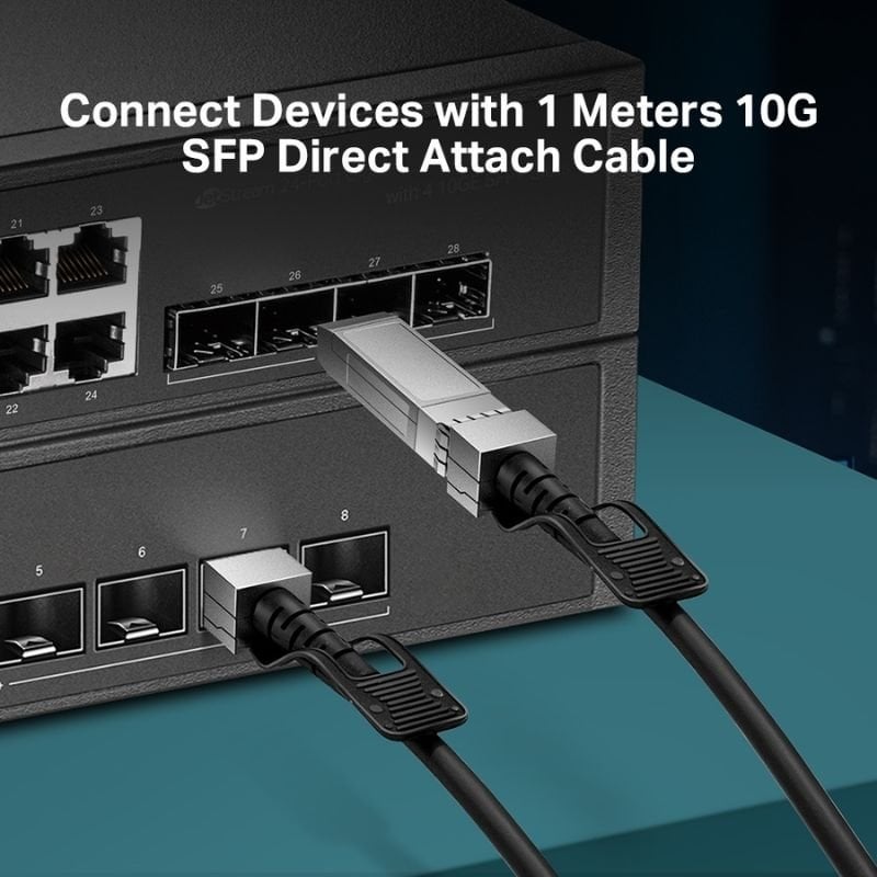 Cabo de Ligação Direta Sfp+ Tp-link Tl-sm5220-1m / 10G / 1 M / Preto