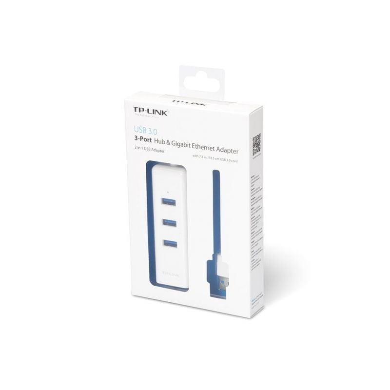 Hub USB 3.0 Tp-link UE330 / 3xusb / 1xrj45 / Branco