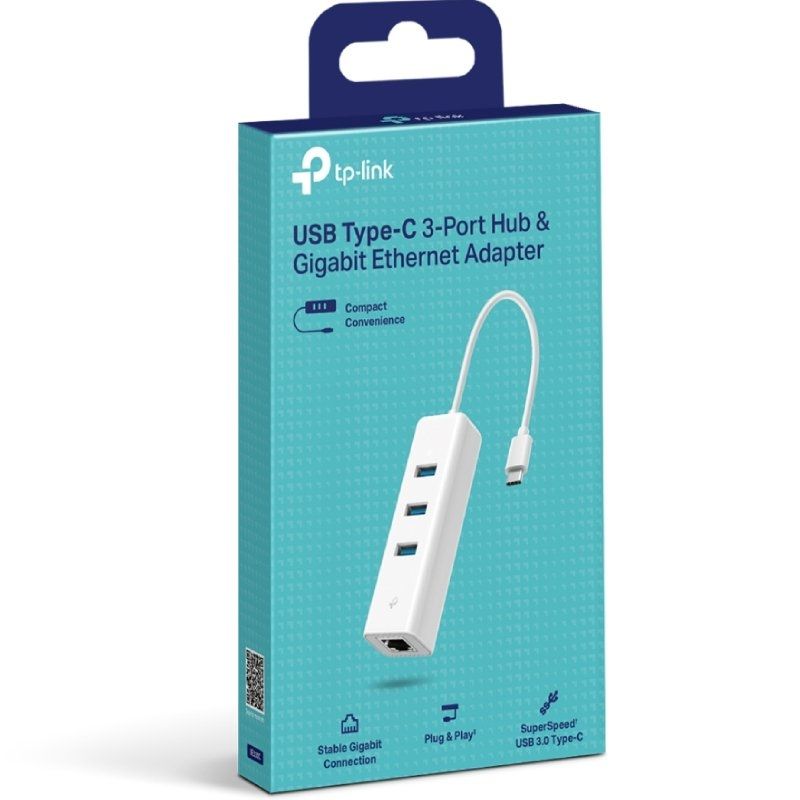 Hub USB Tipo C 3.0 Tp-link UE330C / 3xusb / 1xrj45 / Branco