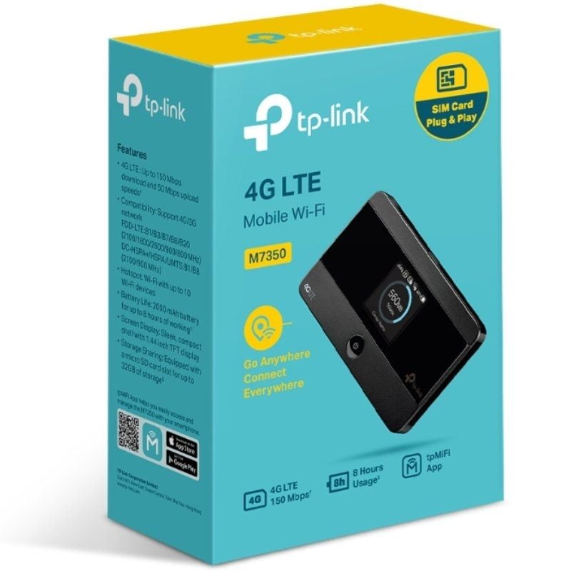 Modem sem Fios 4G Tp-link M7350 150mbps / 2.4ghz 5ghz / 1 Antena / Wifi 802.11a / B / G / N