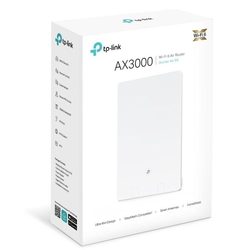 Router sem Fios Tp-link Archer Air R5 / Wifi 6 / 3000 Mbps / 2.4ghz 5ghz / 4 Antenas / Wifi 802.11a…