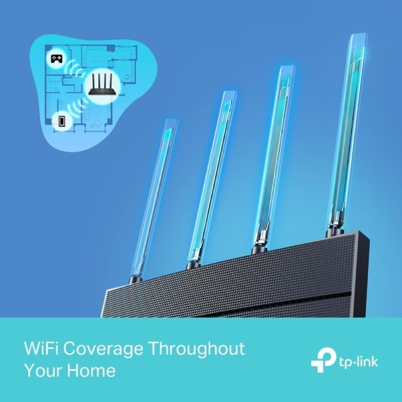 Router sem Fios Tp-link Archer AX12 / Wifi 6 / 1500 Mbps / 2.4ghz 5ghz / 4 Antenas / Wifi 802.11ax…