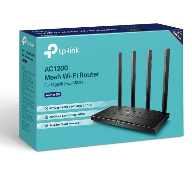 Router sem Fios Tp-link Archer C6 1200mbps / 2.4ghz 5ghz / 4 Antenas / Wifi 802.11ac / N / a - B /…