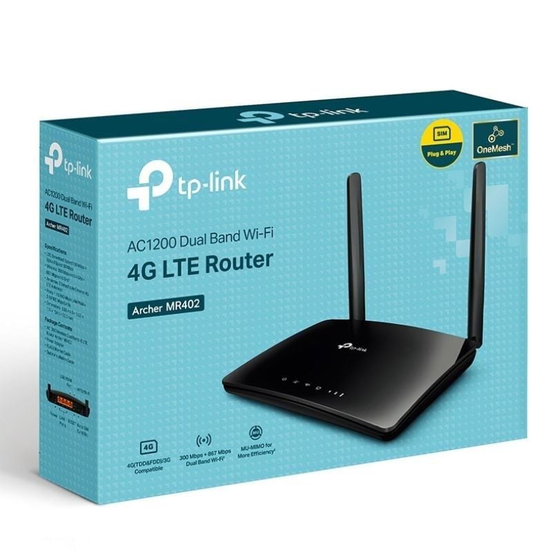 Router sem Fios 4G Tp-link Archer MR402 1200mbps / 2.4ghz 5ghz / 2 Antenas / Wifi 802.11ac / N / a…