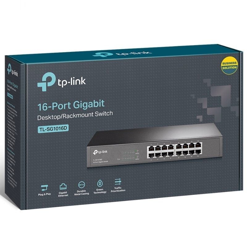 Switch Tp-link Tl-sg1016d 16 Portas / Rj-45 10 / 100 / 1000