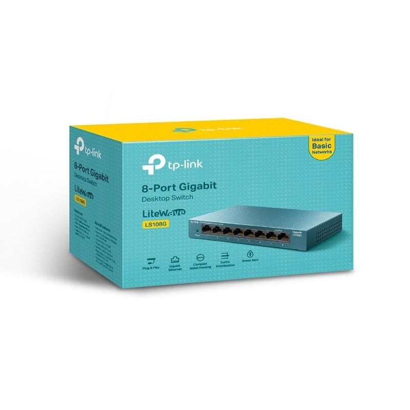 Switch Tp-link LS108G 8 Portas / Rj-45 10 / 100 / 1000
