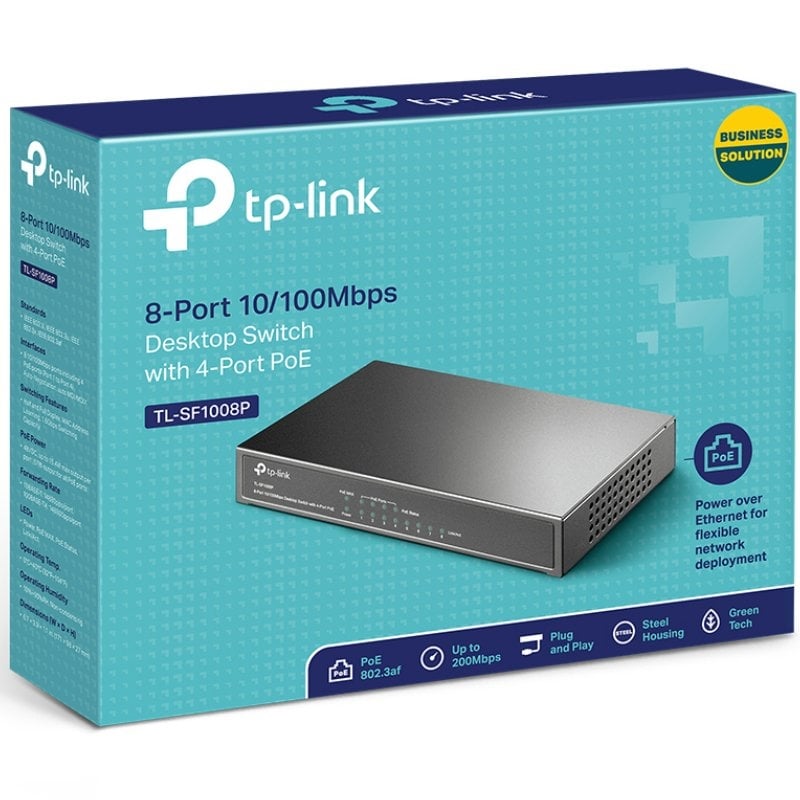 Switch Tp-link SF1008P 8 Portas / Rj-45 10 / 100 Poe