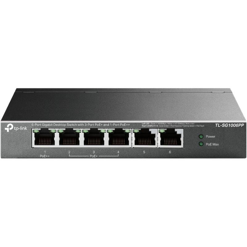 Switch Tp-link Tl-sg1006pp 6 Portas / Rj-45 10 / 100 / 1000 / Poe++