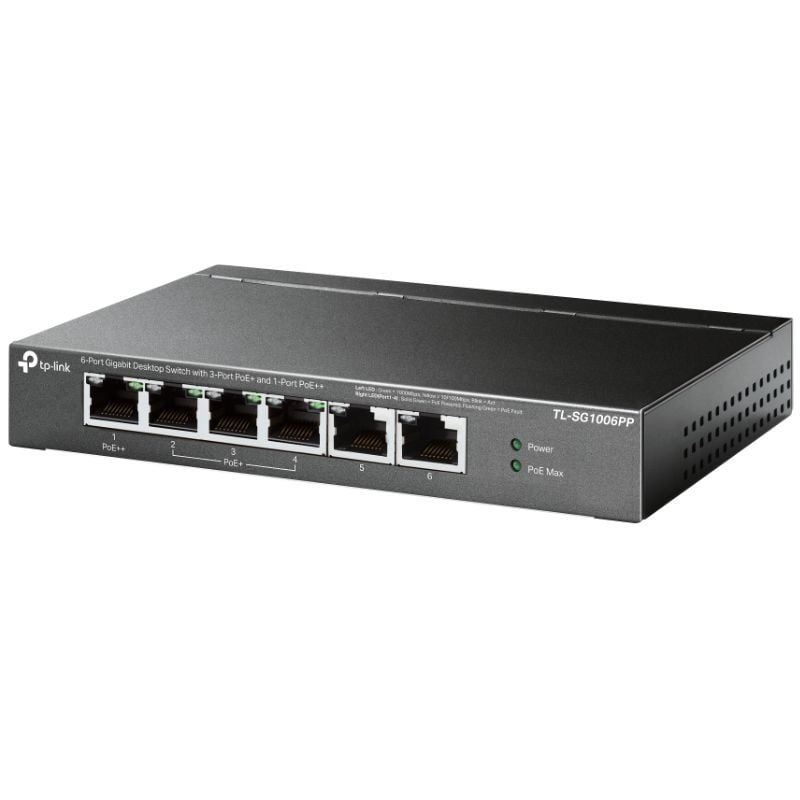 Switch Tp-link Tl-sg1006pp 6 Portas / Rj-45 10 / 100 / 1000 / Poe++