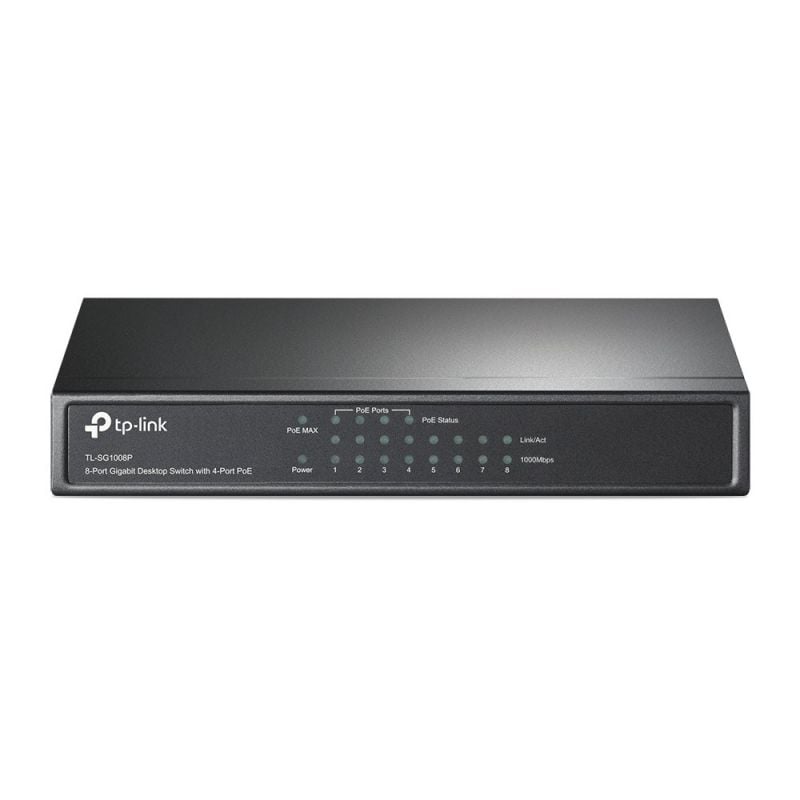 Switch Tp-link Tl-sg1008p 8 Portas / Rj-45 10 / 100 / 1000 Poe
