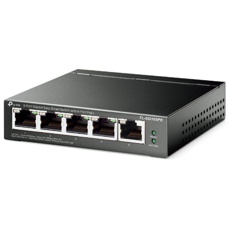 Switch Tp-link Tl-sg105pe 5 Portas / Rj-45 10 / 100 / 1000 Poe