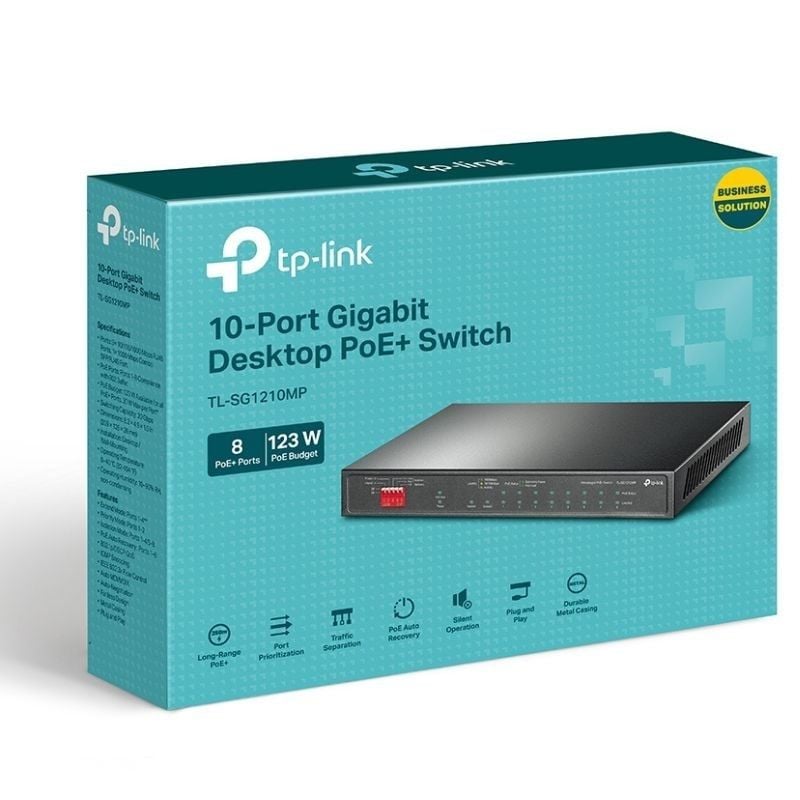 Tp-link Tl-sg1210mp 10 Portas / Rj-45 10 / 100 / 1000 / Switch Poe+