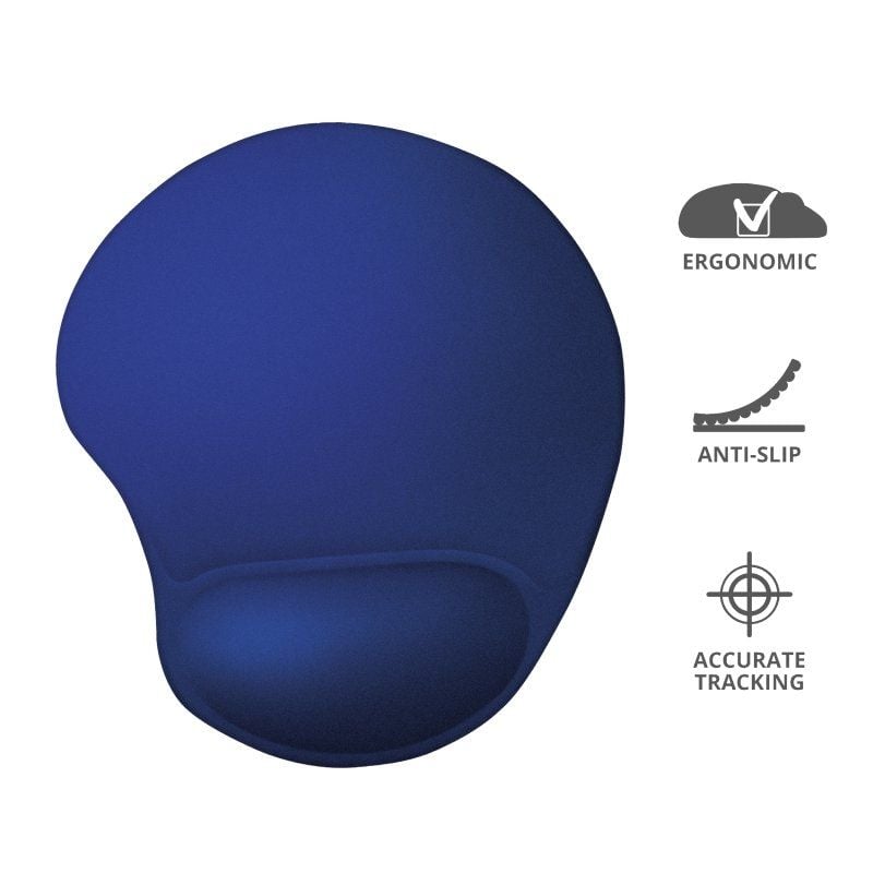 Tapete de Rato Ergonómico em Gel Trust Bigfoot / 16 X 205 X 236 Mm / Azul